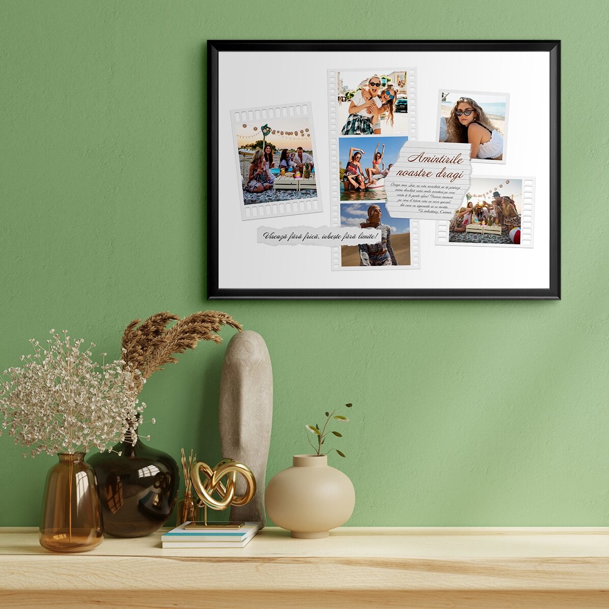 Tableau paysage personnalisé avec photos et texte - Photos sur film