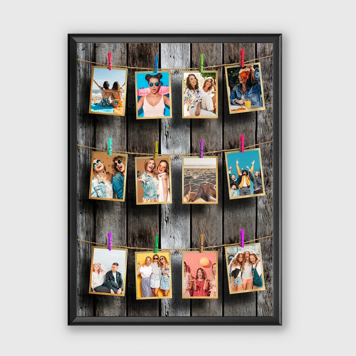 Tableau personnalisé avec 12 photos à encadrer