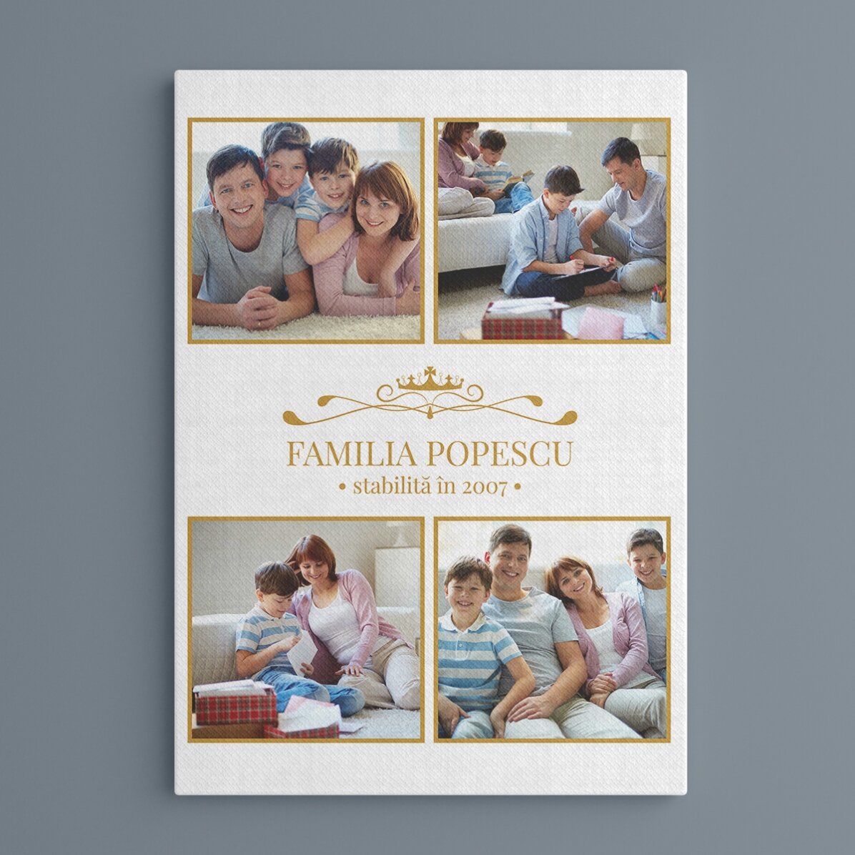 Tableau personnalisé avec 4 photos de famille