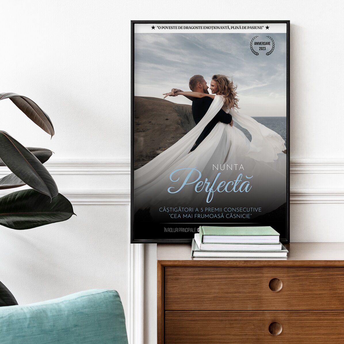 Tableau personnalisé avec une photo et un message - Affiche de film