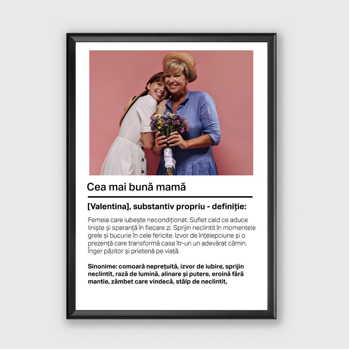 Tableau personnalisé avec une photo et un texte - Définition