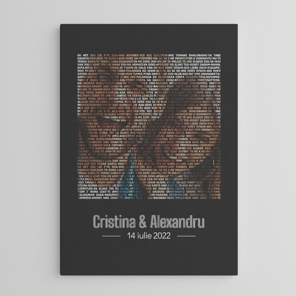 Tableau personnalisé avec une photo et un texte - Je t