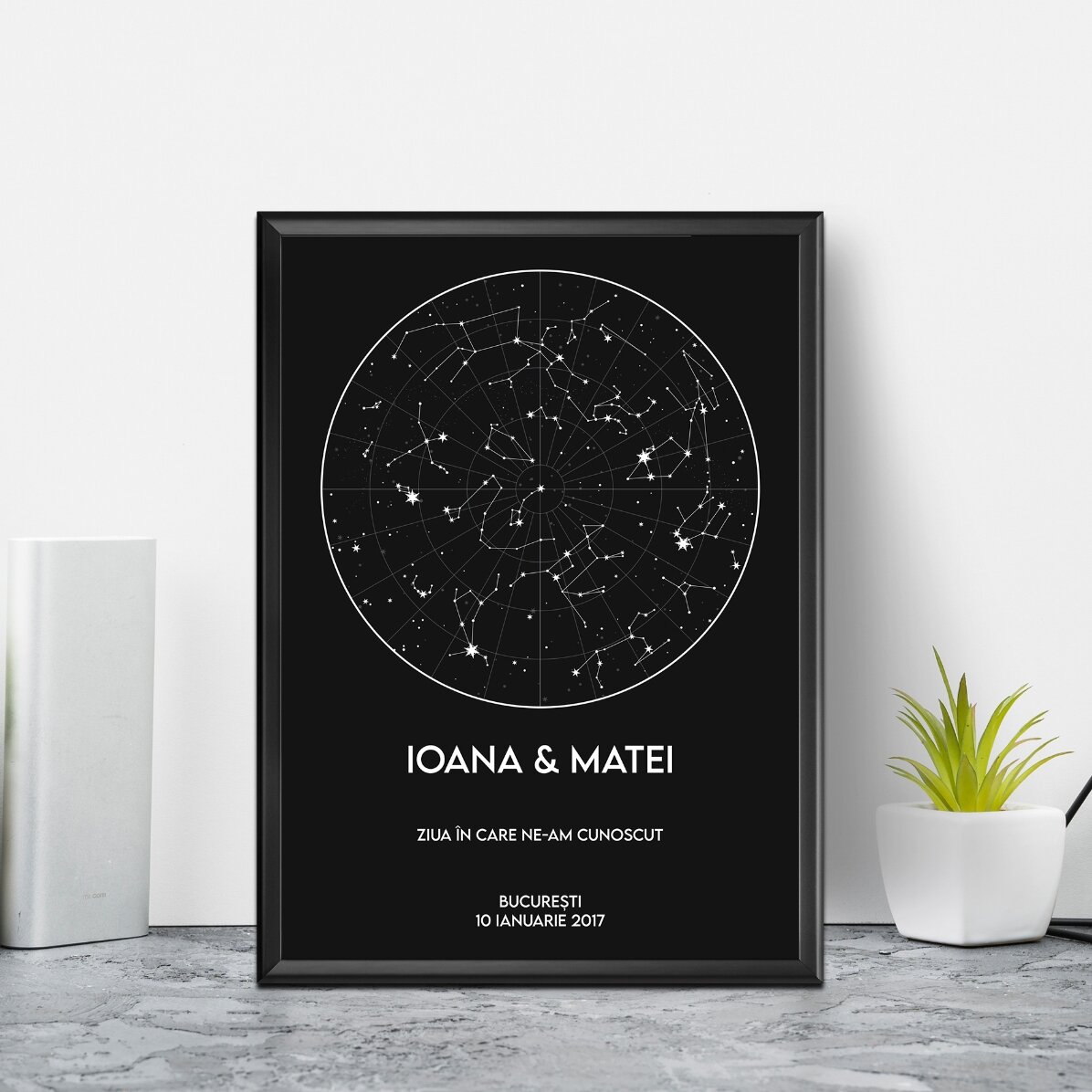Tableau personnalisé avec texte - Carte des étoiles