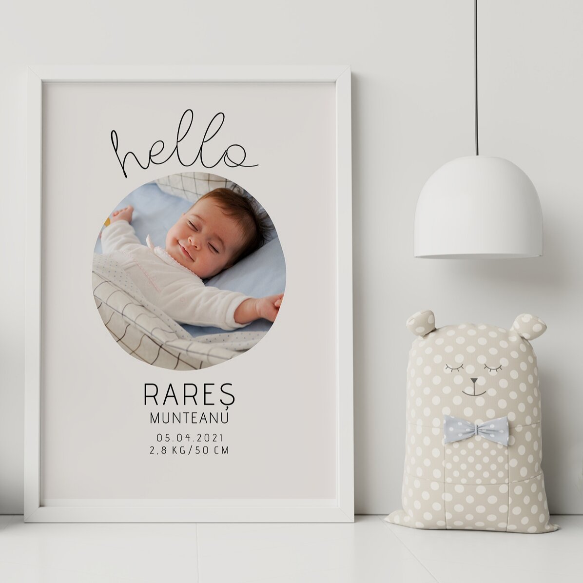 Gepersonaliseerd schilderij met tekst en een foto - Hello to you