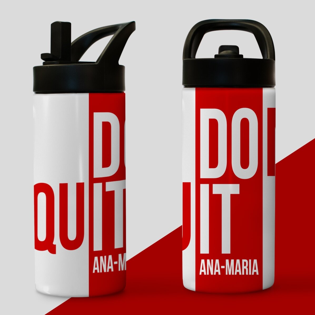 Thermosfles met handvat en rietje, gepersonaliseerd met naam - Don