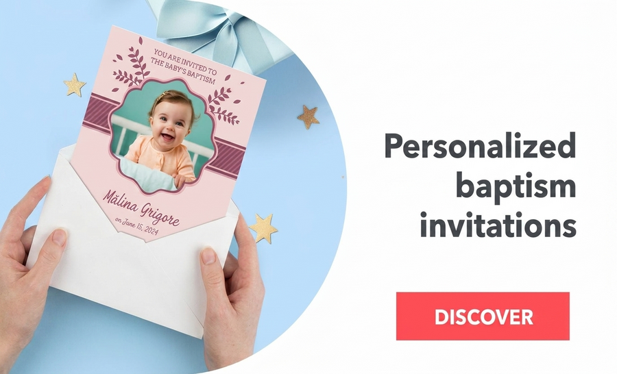 Gepersonaliseerde uitnodigingen voor een doopfeest