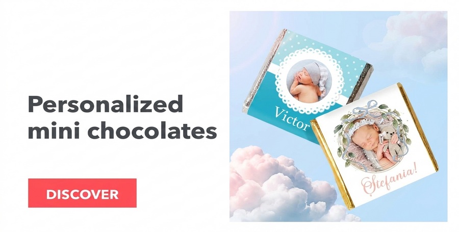 Gepersonaliseerde mini-chocolade voor een doopfeest