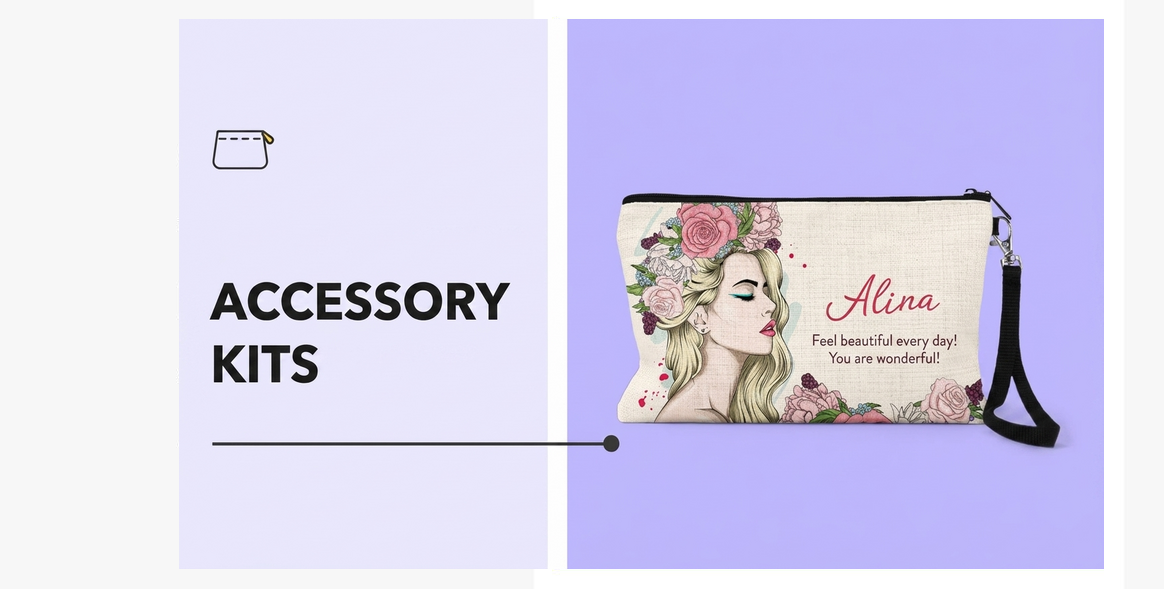 Gepersonaliseerde tasjes voor accessoires