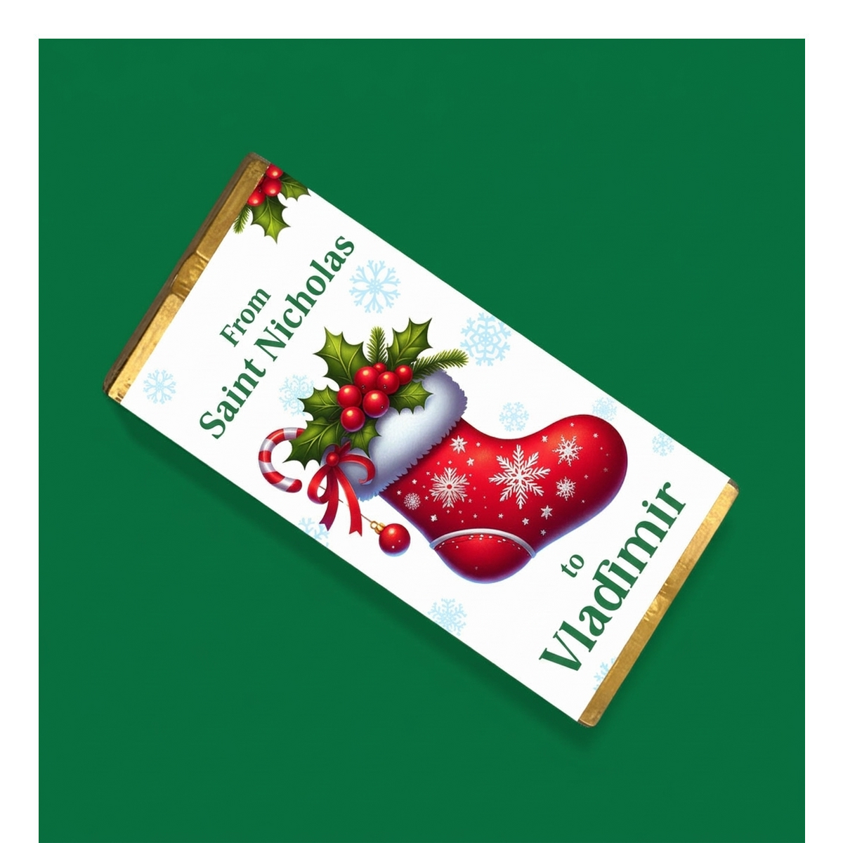 Gepersonaliseerde mini-chocoladereep voor Sinterklaas