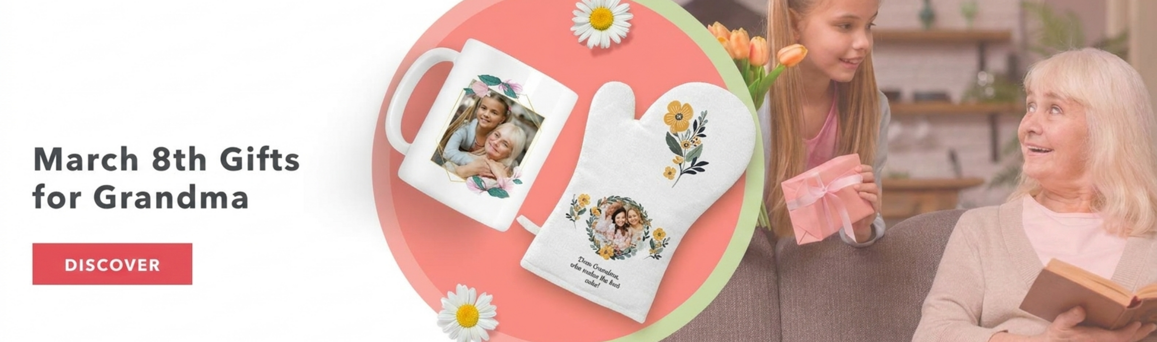 Gepersonaliseerde cadeaus voor 8 maart voor oma