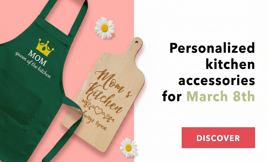 Gepersonaliseerde keukenaccessoires voor 8 maart