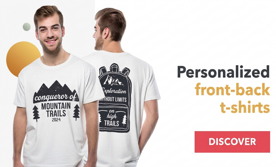 Gepersonaliseerde T-shirts: voor- en achterkant