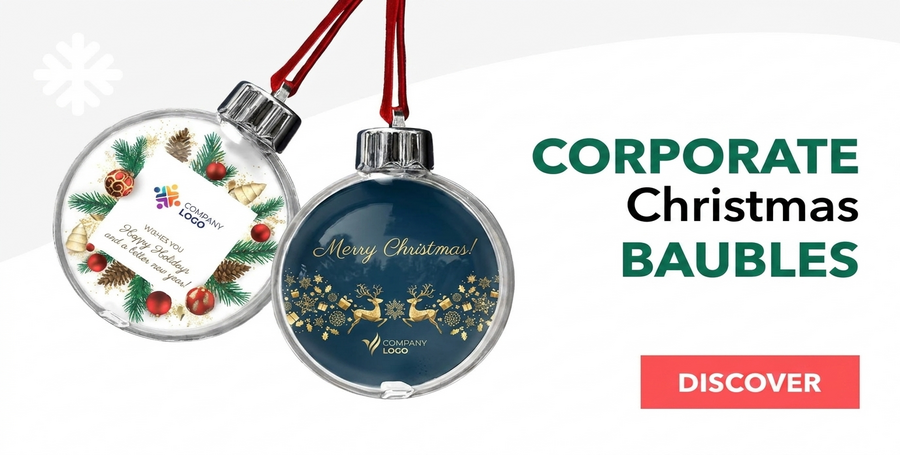 Gepersonaliseerde zakelijke kerstballen