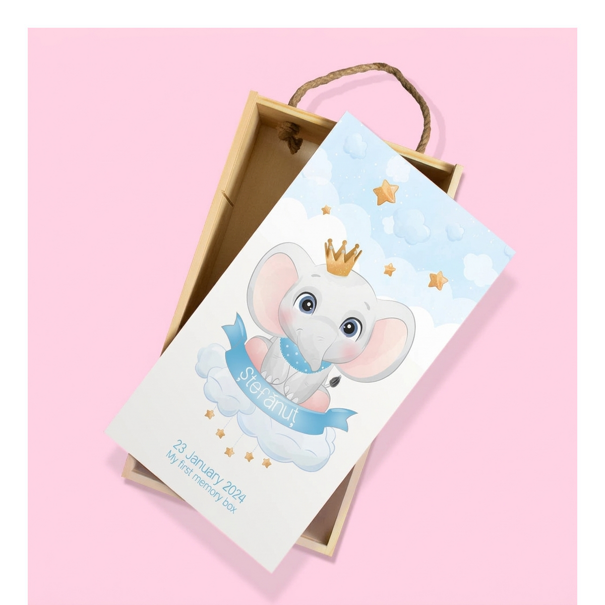 Houten geschenkdozen voor een doop