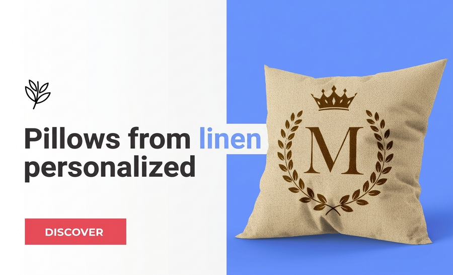 Gepersonaliseerde kussens met linnen textuur