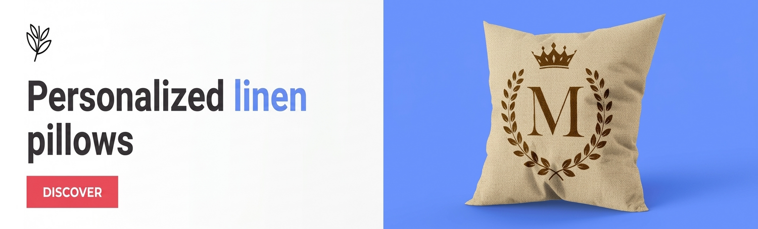 Gepersonaliseerde kussens met linnen textuur