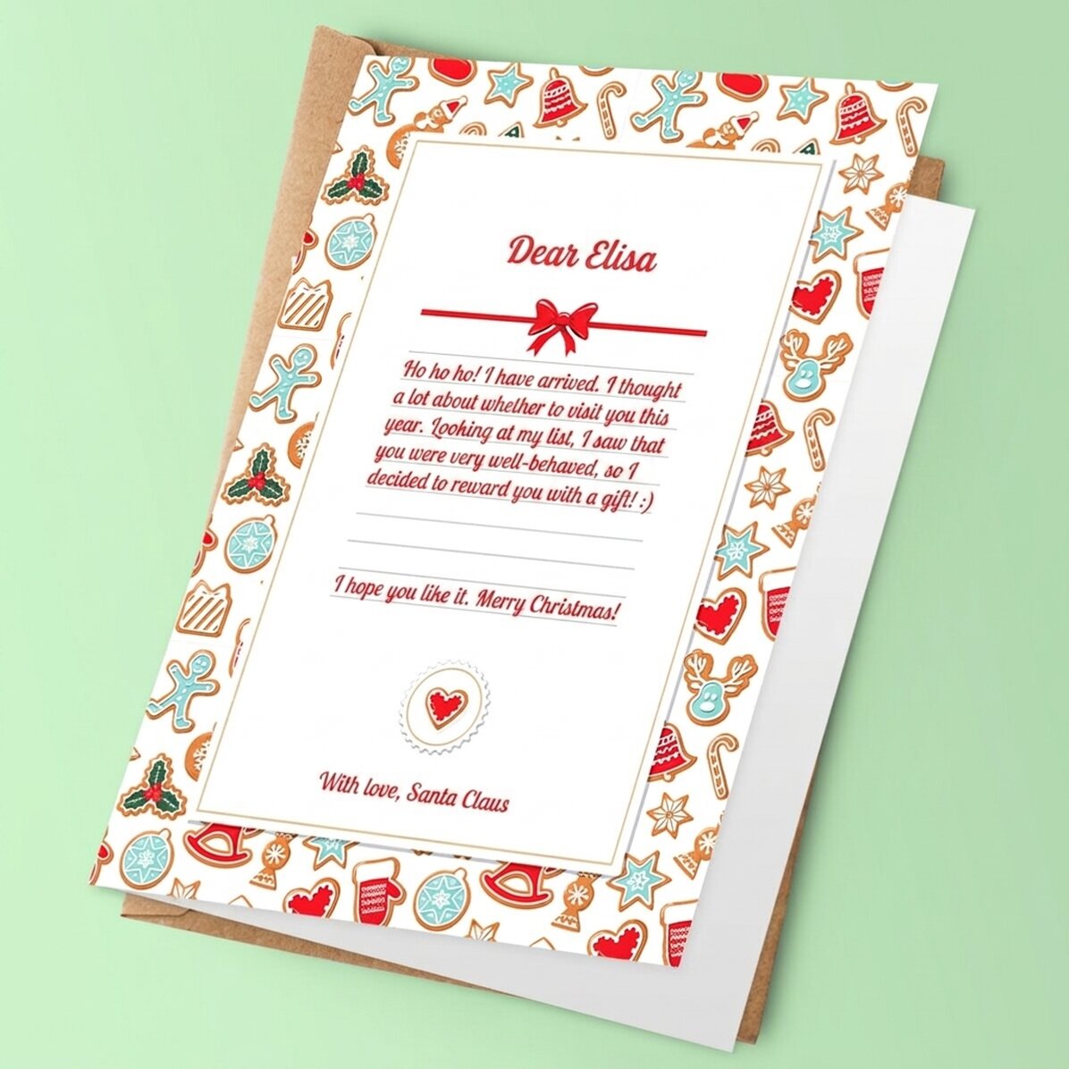 Carte de vœux personnalisée - Lettre du Père Noël