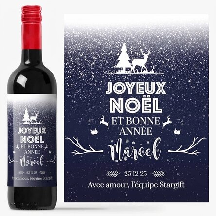 Vin personnalisé avec inscription - Snowing night