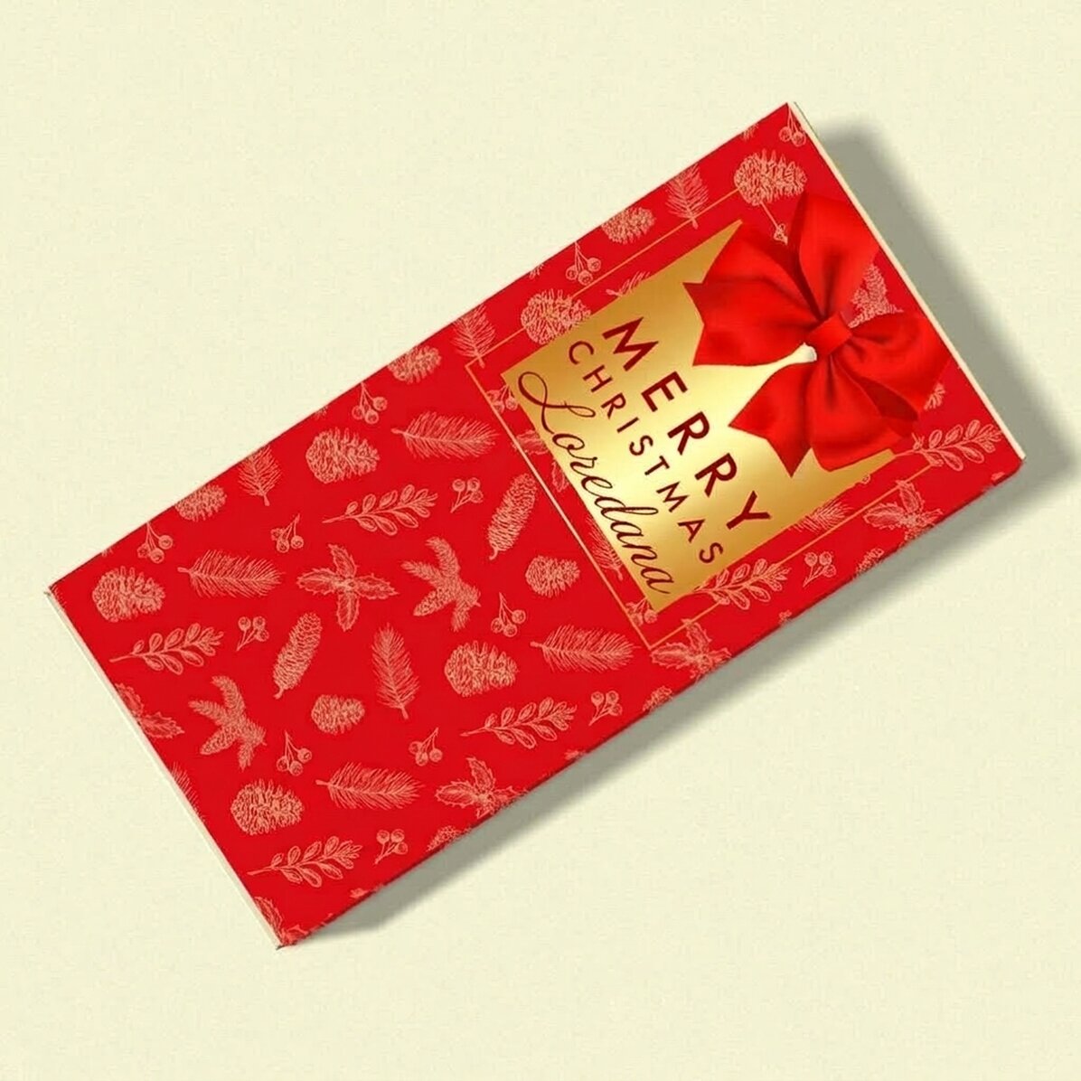 Chocolade met naam en boodschap - Glamorous Christmas