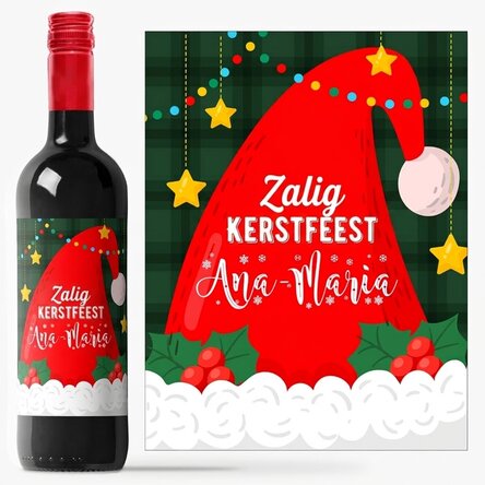 Wijn met gepersonaliseerde tekst - Kerstman