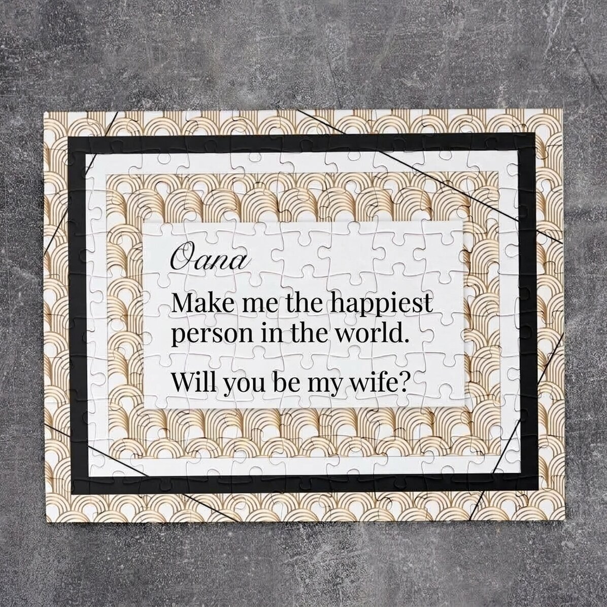 Puzzle personnalisé avec texte, 24 x 19 cm - Message caché