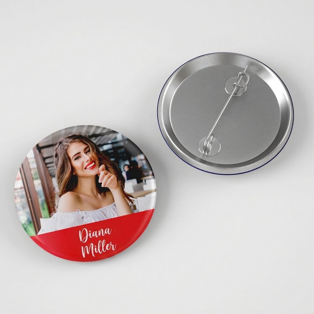 Gepersonaliseerde button met foto en tekst - You