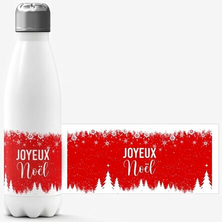Thermos à base blanche personnalisé avec un prénom - Winter spirit