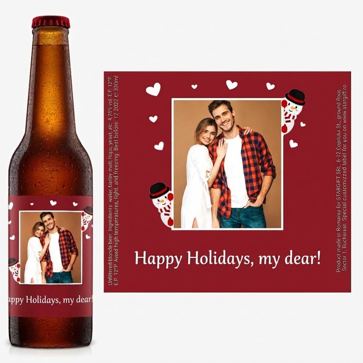Gepersonaliseerd bier met foto en tekst - Kerstmis