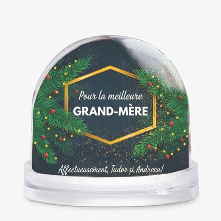 Boule de Noël de bureau personnalisée avec photo et texte - La magie de Noël
