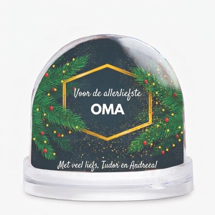 Gepersonaliseerde bureau-kogel met foto en tekst - De magie van Kerstmis