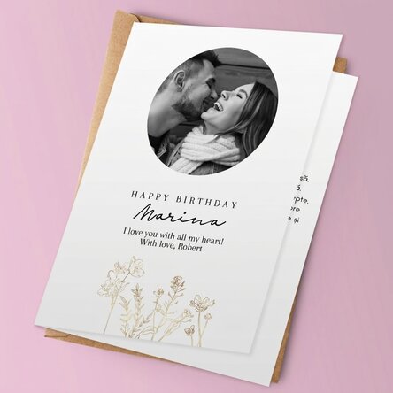 Gepersonaliseerde wenskaart met foto en tekst - Elegance