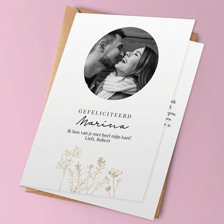 Gepersonaliseerde wenskaart met foto en tekst - Elegance