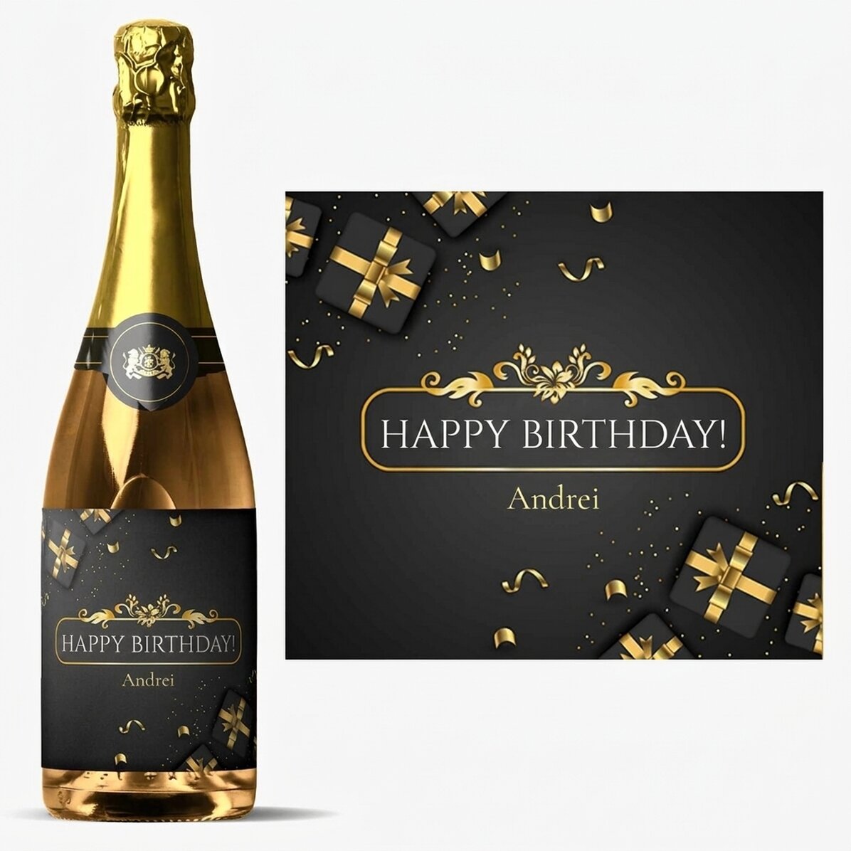 Vin mousseux personnalisé avec un message - Joyeux anniversaire