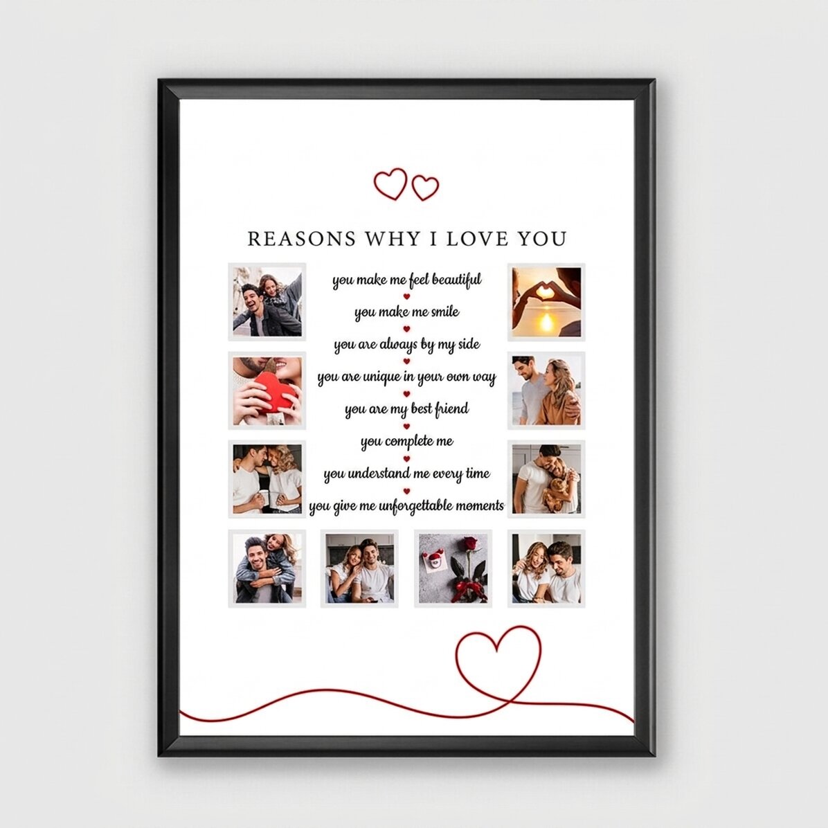 Poster met 10 foto’s en tekst – Redenen waarom ik van je houd