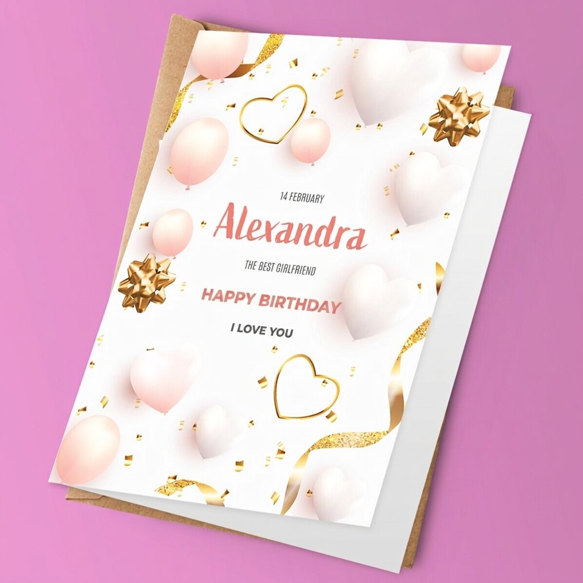 Carte de vœux personnalisée avec texte - Anniversaire