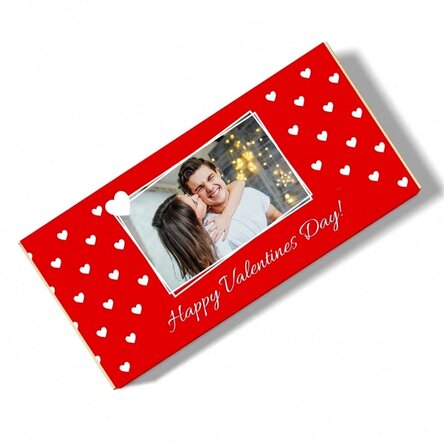 Chocolade met persoonlijke tekst en foto - Happy Valentine