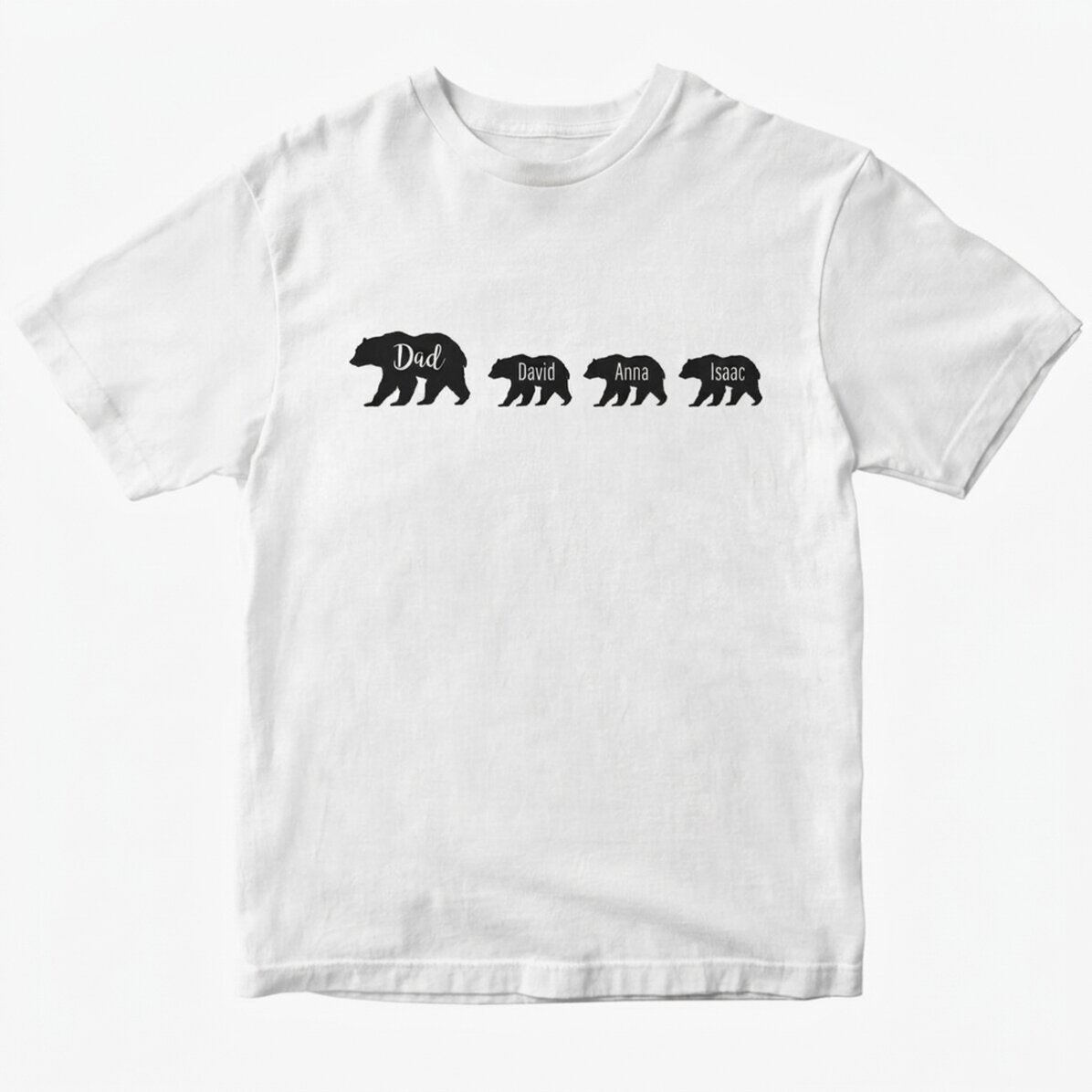 T-shirt met eigen tekst - Beer en 3 welpjes