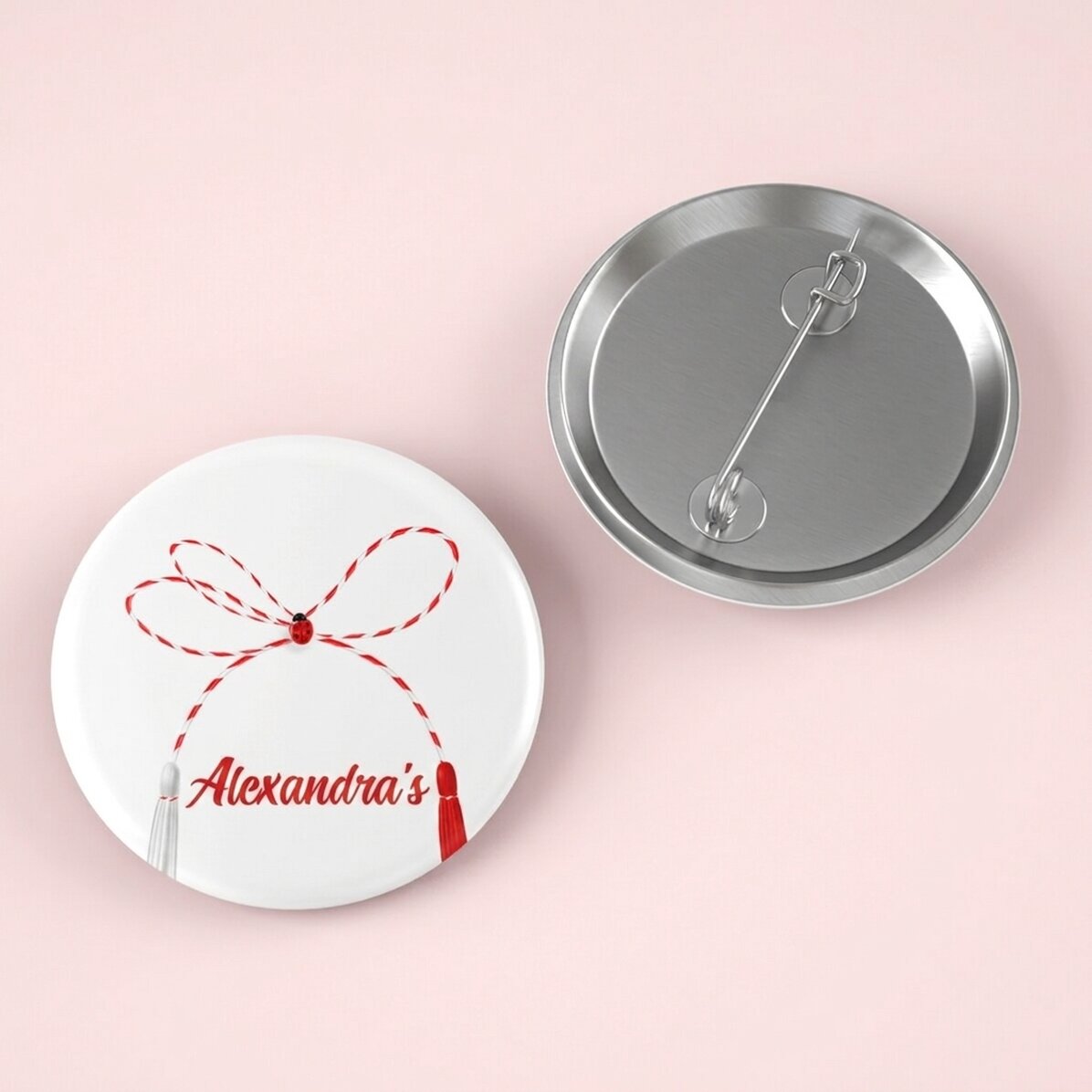 Een gepersonaliseerde button met jouw naam