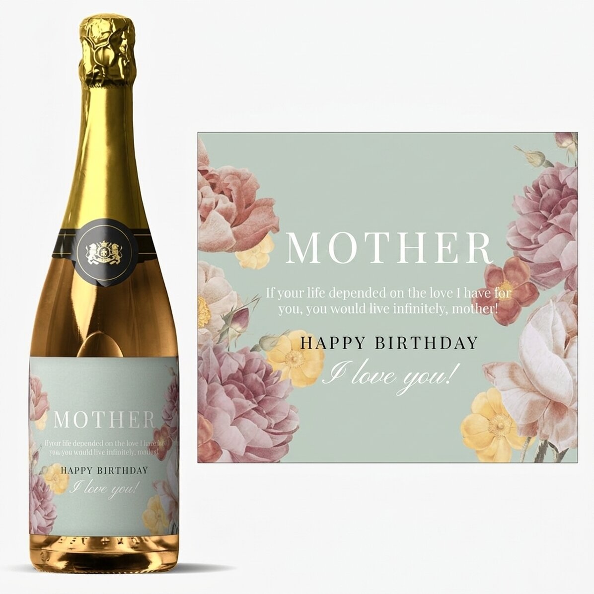 Mousserende wijn met persoonlijke tekst - Lieve mama