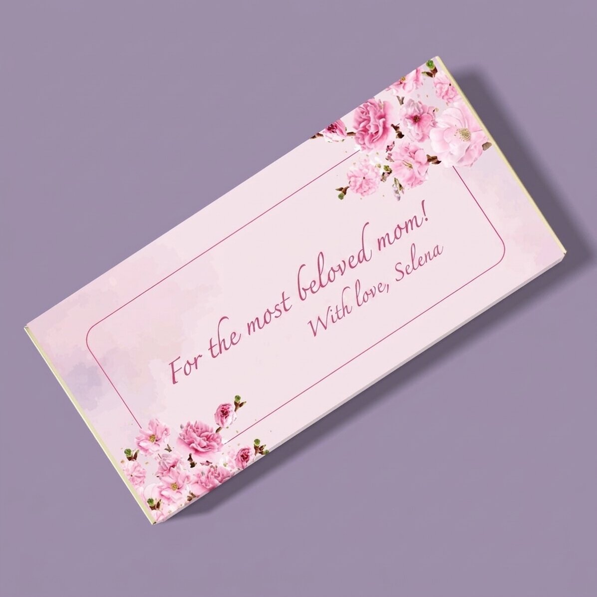 Chocolade met gepersonaliseerde tekst - Cherry Blossom