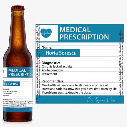 Bier met gepersonaliseerde tekst - Medisch voorschrift