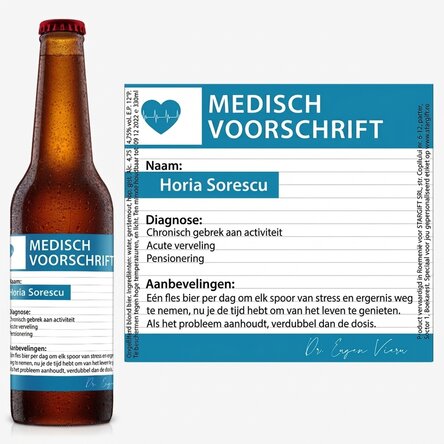 Bier met gepersonaliseerde tekst - Medisch voorschrift