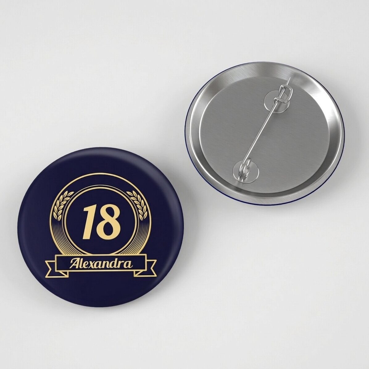 Gepersonaliseerde button met tekst - Verjaardag