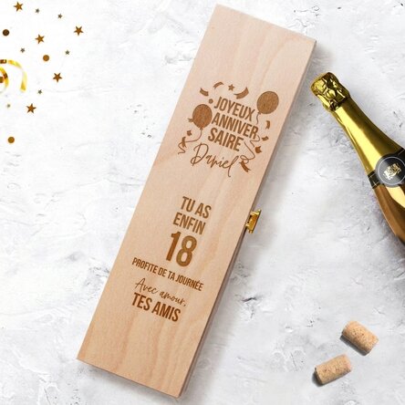Coffret de vin mousseux personnalisé - modèle « anniversaire »