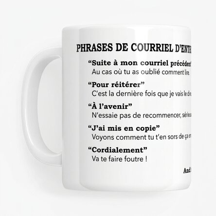 Tasse personnalisée avec texte - E-mail d'entreprise