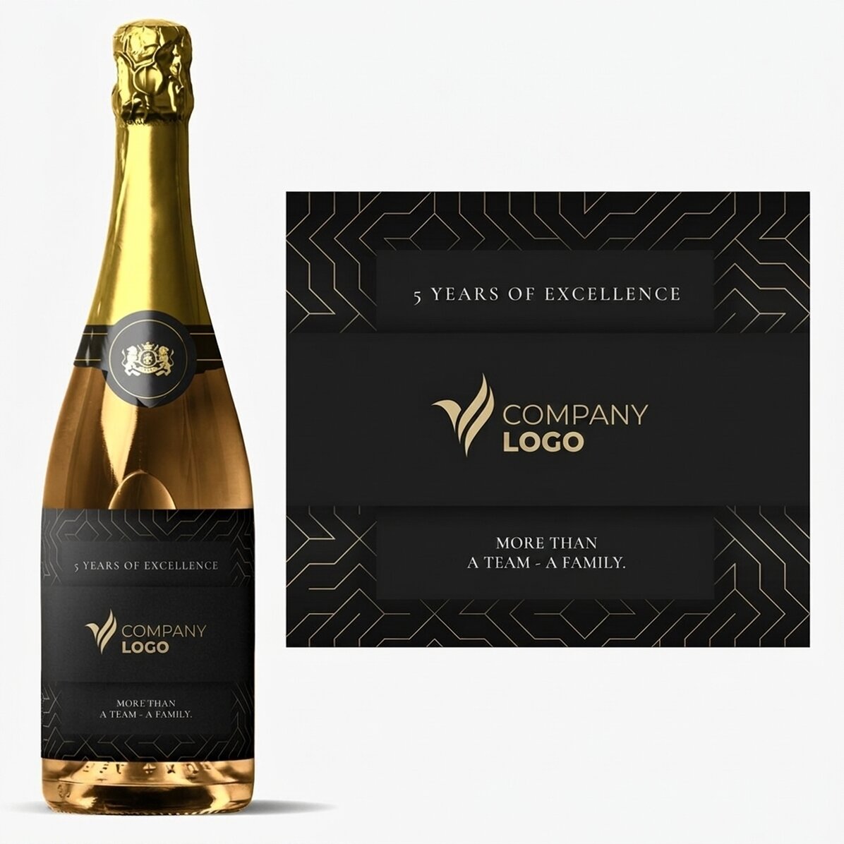 Vin mousseux personnalisé avec un message - Anniversaire de la marque