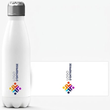 Thermos à base blanche personnalisé avec un logo