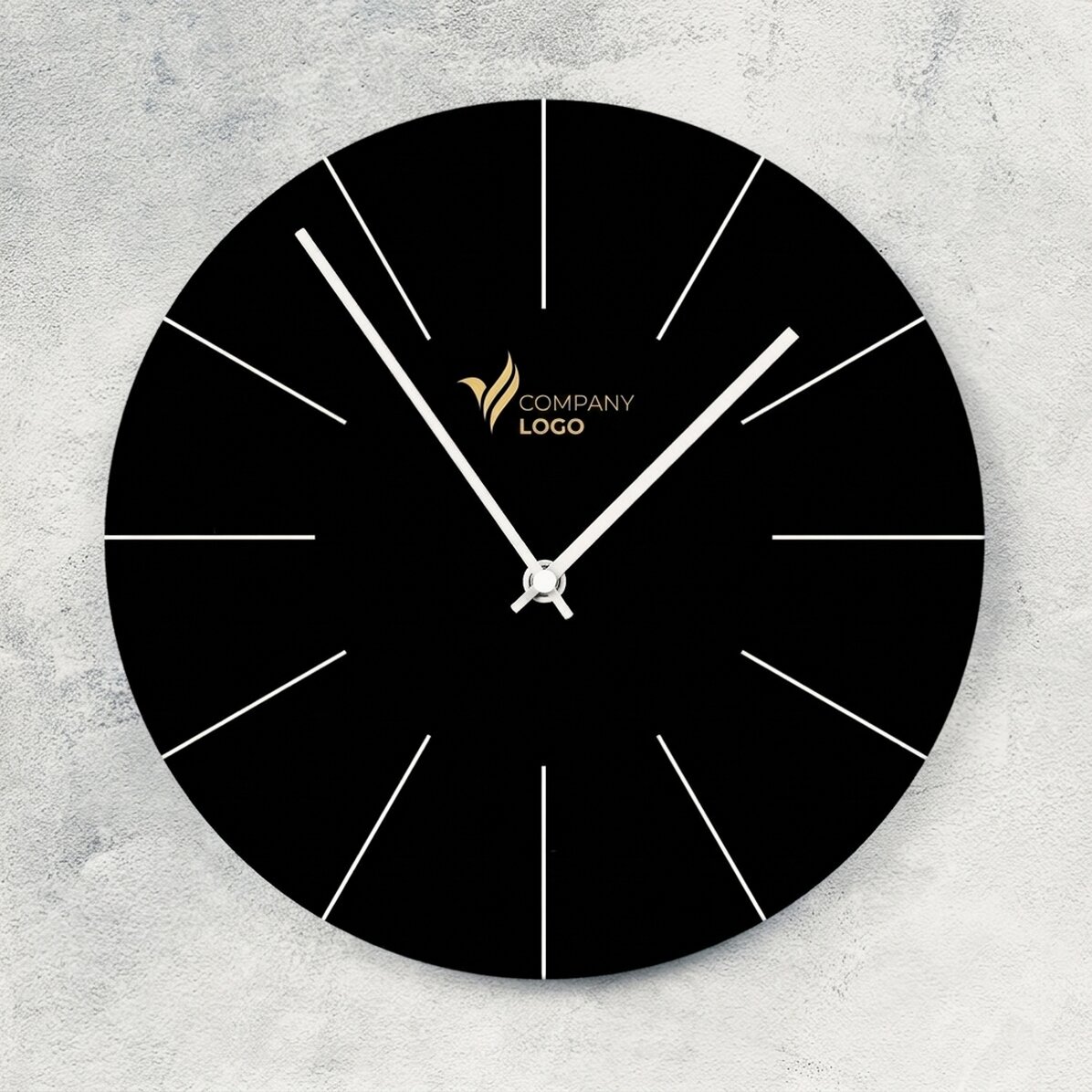 Gepersonaliseerd horloge met logo - Zwart