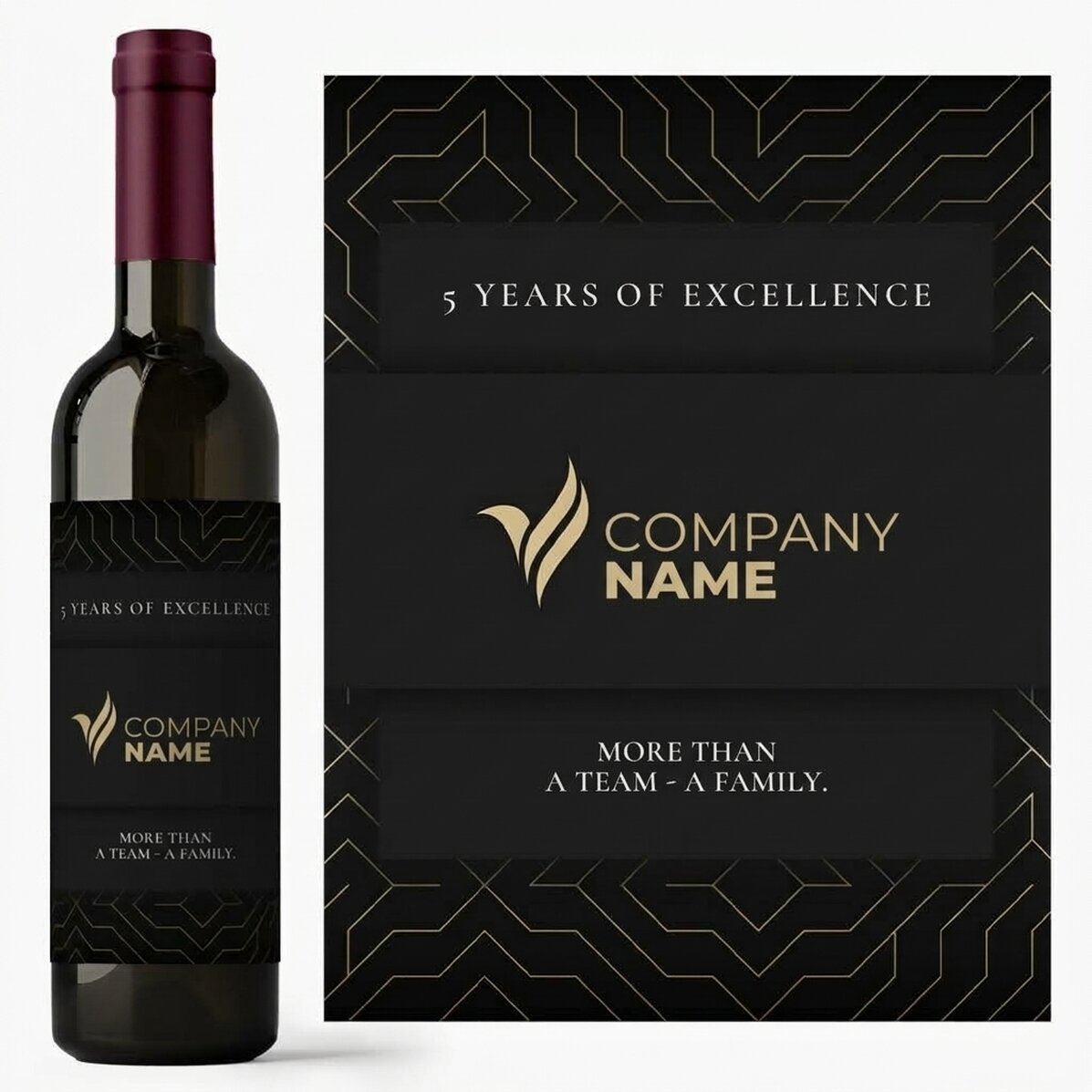 Vin personnalisé avec logo et texte
