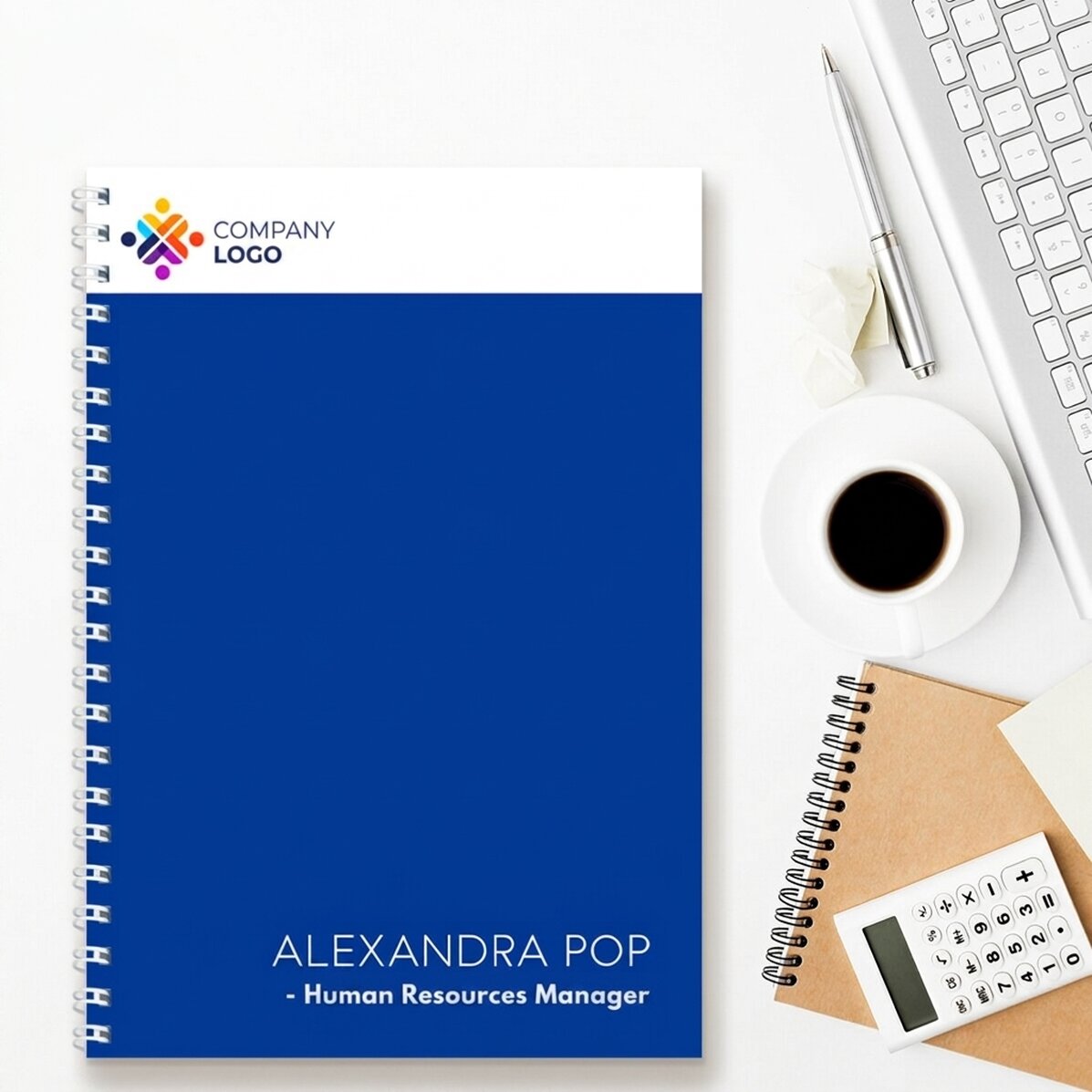 Carnet personnalisé avec logo et texte